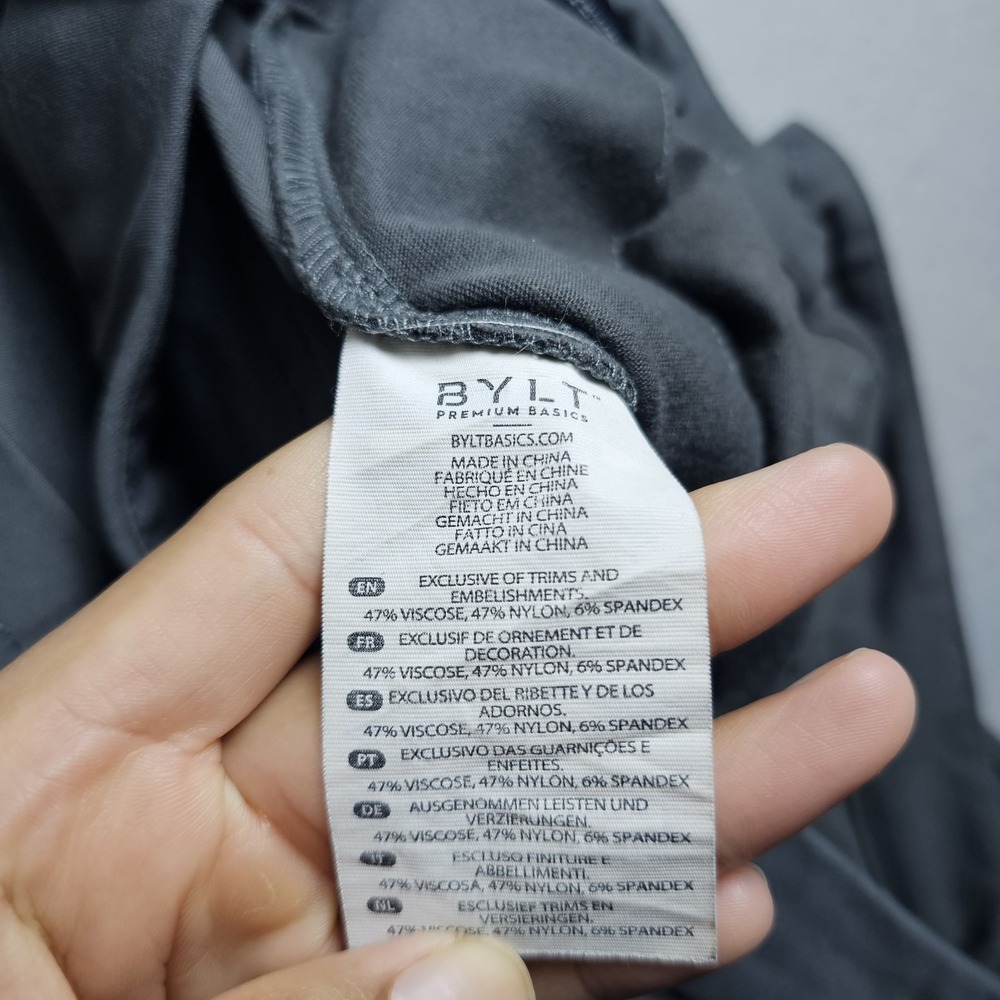 BYLT Everyday Pants Womens Large Ash Gray Lightweight Office Casual Stretch - Picture 6 of 16